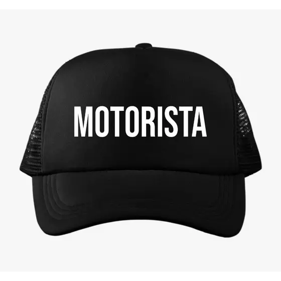 Boné Preto estampado Motorista Profissão Uniforme App Trabalho Serviço Lindo Produto