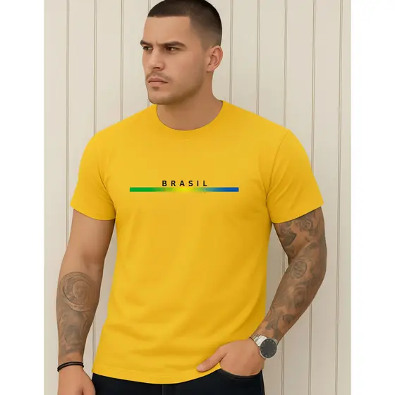 Camiseta Brasil Streetwear Malha 100% Algodão Blusa Camisa Estampada