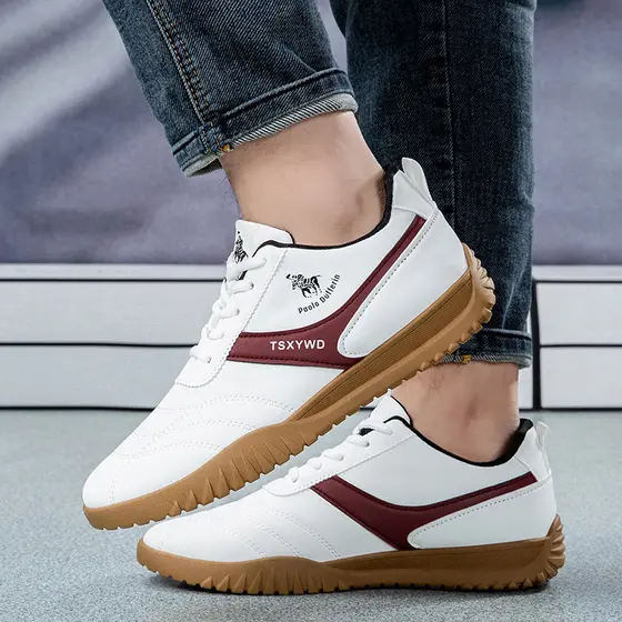 Sapatos casuais masculinos com sola de couro à prova d'água