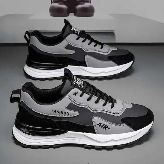 Sapatos casuais masculinos de couro à prova d'água sapatos esportivos antiderrapantes