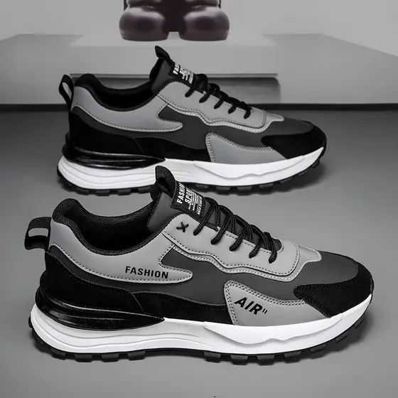 Sapatos masculinos calçados esportivos de sola grossa tênis de corrida