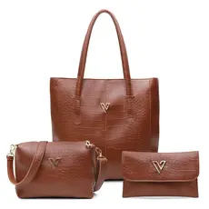Kit 2 Bolsas Feminina Vittal Monique Sacola Transversal de Ombro Tiracolo + Carteira
