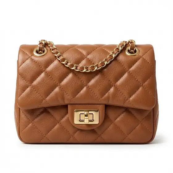 Bolsa Feminina de Couro Legítimo Caramelo Vittal Cecilia Transversal Elegante