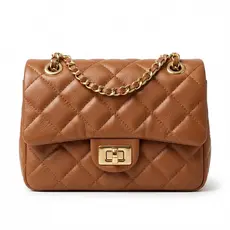 Bolsa Feminina de Couro Legítimo Caramelo Vittal Cecilia Transversal Elegante