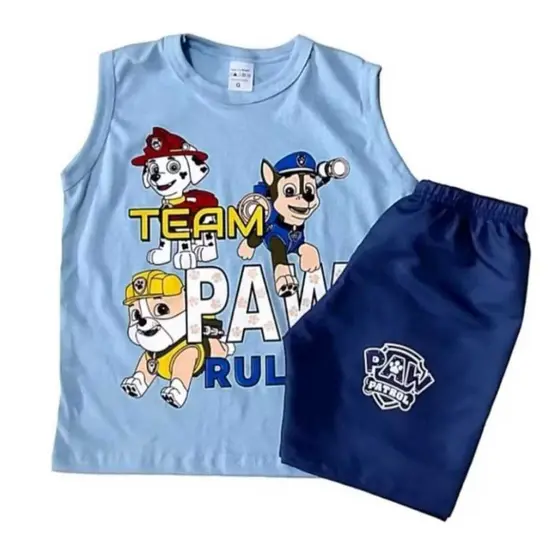 Fantasia Patrulha Canina Infantil Menino Conjunto Verão