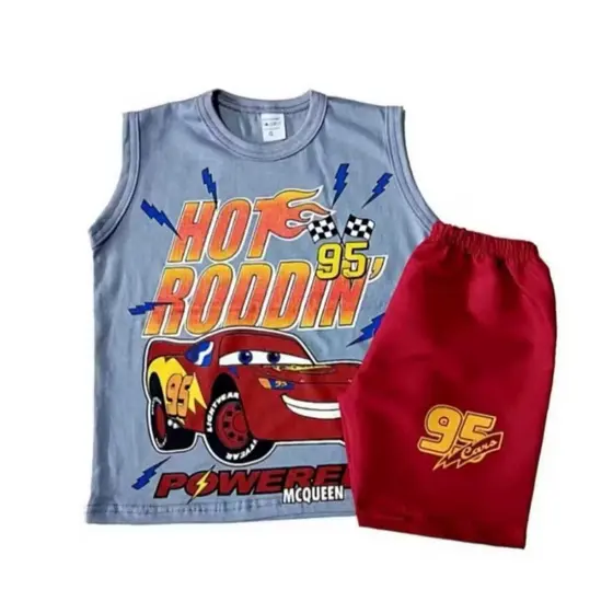 Conjunto Relampago Mcqueen Carros Infantil Menino 1 a 7 anos