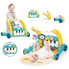 Andador Infantil 2 em 1, Piano Musical com Tapete, Brinquedo Educativo