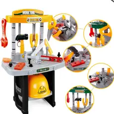 Kit Bancada de Ferramentas Infantil, 53 Peças, Com Capacete, Brinquedo
