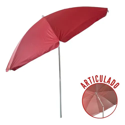 Guarda Sol 2,40m Articulável Vermelho Importway Haste 32mm Vermelho Liso
