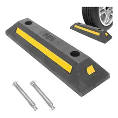 Limitador de Vaga de Estacionamento Bate Roda 54cm em Borracha Resistente Com Chumbador Garagem Residencia Comercio