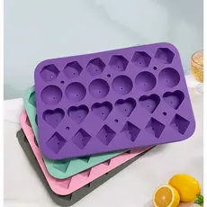 Forma Molde Silicone Gelo Chocolate Sabonete Coração Redondo 4 Formatos