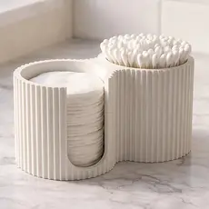 Porta Algodão e Cotonete - Kit Banheiro Organizador Moderno - Decoração - RÁPIDO ENVIO