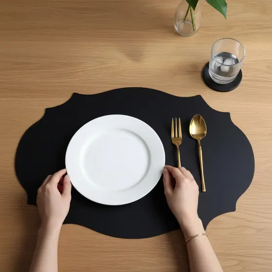 Kit Jogo americano para mesa de jantar europeu Kit com porta copos sousplat 2 4 6 8 10 Unidades