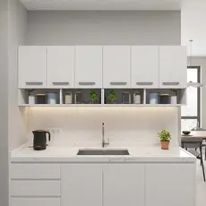 Kit Cozinha Modular Compacta 2 Armários Parede 3 Portas Móveis Bonatto