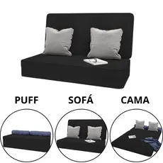Colchonete Puff 3 em 1 Multiuso Cama Sofá Visita Quarto Organizador Dobrável  - Móveis Bonatto