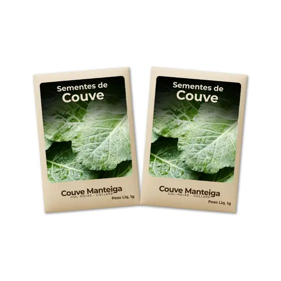 Semente de Couve Alta Germinação Hortas Domésticas Cultivo Fácil Crescimento Uniforme Feltrin-Kit 2un