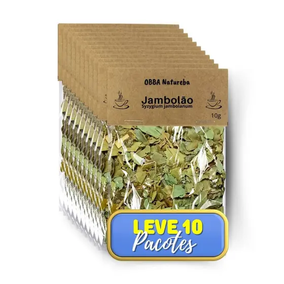 Chá de JAMBOLÃO Verdadeiro Syzygium jambolanum 100% Puro Infusão Natural Selecionada – Leve 10 pacotes