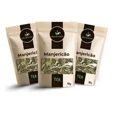 Chá Manjericão Natural Indicada Para Bebidas Naturais Receba 3 Pacotes