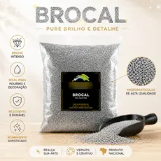 Brocal Metalizado 100 Gramas Lantecores Super Brilho Decorativo Prata Perfeito Artesanato e Paredes.