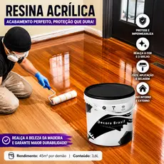 Resina Acrílica Para Paredes a Base Água Decora Brasil 800ml, 3,6L