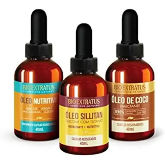 Kit Com 3 Óleos Hidratação Nutrição E Umectação Bio Extratus