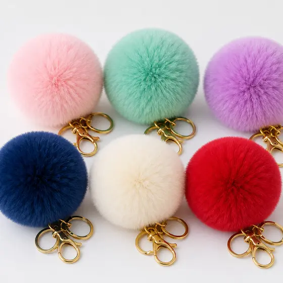 Chaveiro Pingente PomPom de Pelúcia Grande no Atacado Para bolsas Mochilas Chave de Casa