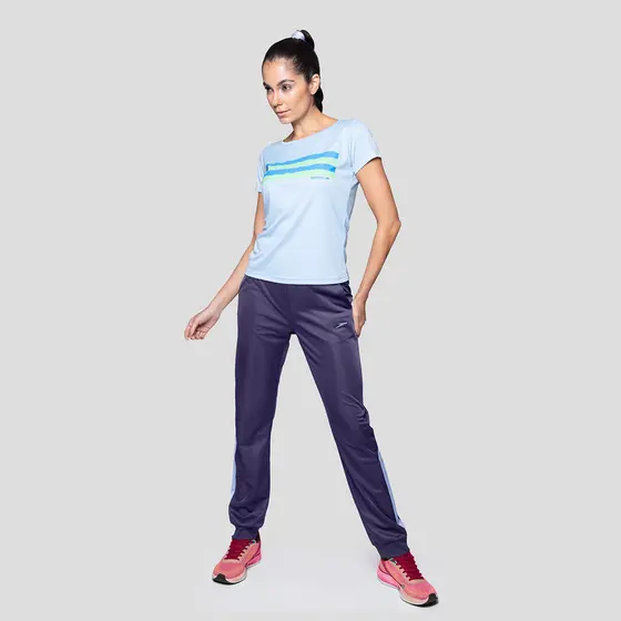 Camiseta Feminina Speedo Faixas - AZUL GLACIAL
