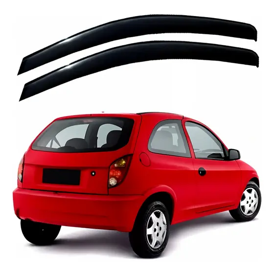 Kit Calha De Chuva Chevrolet Celta De 2000 Até 2016 -2 Porta Preto