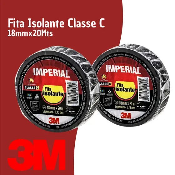 Kit 2 Fitas Isolantes 18mmx20M Imperial 3M