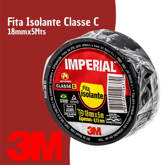 Fita Isolante 18mmx5M Imperial 3M