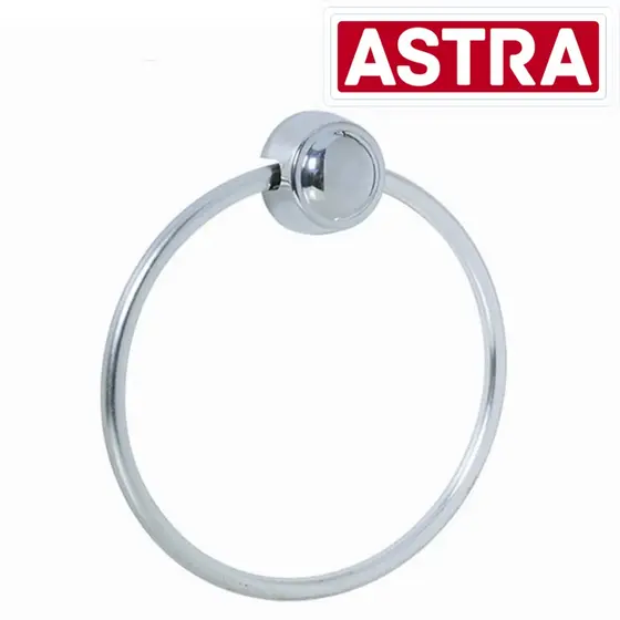 Porta Toalha Argola Alumínio Cromado Cristal Astra