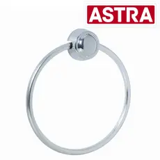 Porta Toalha Argola Alumínio Cromado Cristal Astra