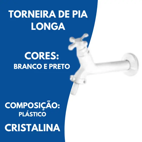 Torneira de Pia Longa Parede Crystalina