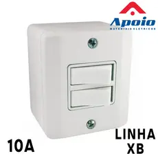 Interruptor Duplo Sobrepor Sistema X Linha XB Apoio