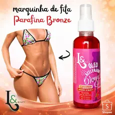 Óleo Ativador Bronzeador Urucum 120ml L&Beauty Marquinha de Fita Biquíni Bronzeado Rápido e Intenso
