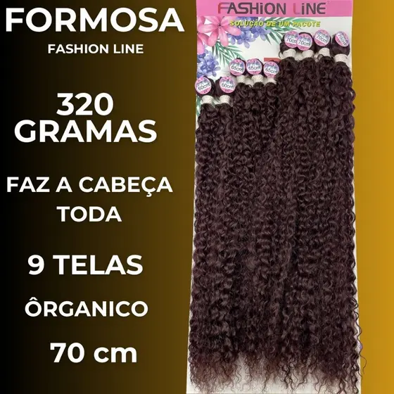Cabelo cacheado orgânico 70CM FORMOSA - FASHION LINE FIBRA ÔRGANICA - 320 GRAMAS 9TELAS