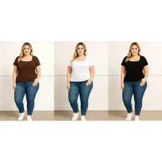 Kit 3 Camisetas Plus Size Suplex Forrado Manga Curta