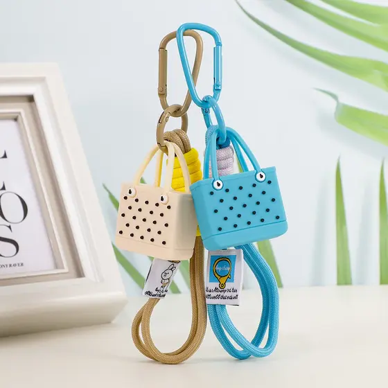 Simulação Bolsa De Praia Chaveiro Porta-Chaves Feminina Pingente Decorativo De Carro Pendurado Ornamentos Decorativos