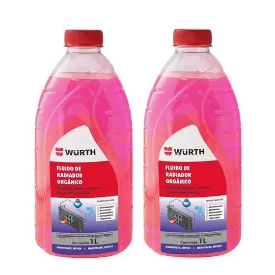 Aditivo para Radiador Orgânico Rosa Pronto para Uso Kit com 2 unidades - Wurth