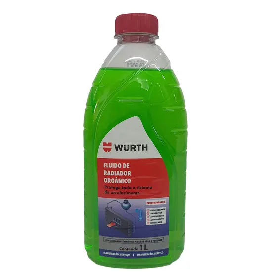 Aditivo para Radiador Orgânico Verde Pronto para Uso 1 Litro - Wurth