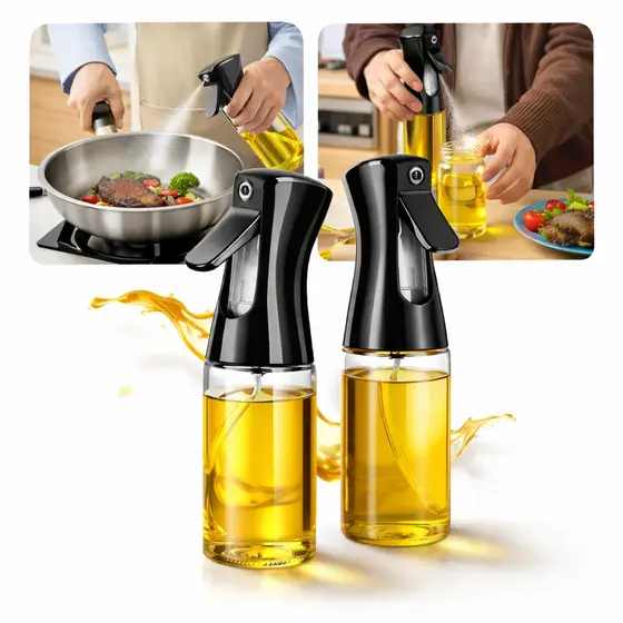 Kit 2 Borrifadores de Azeite Vinagre Líquidos Pulverizador Culinário 200ml