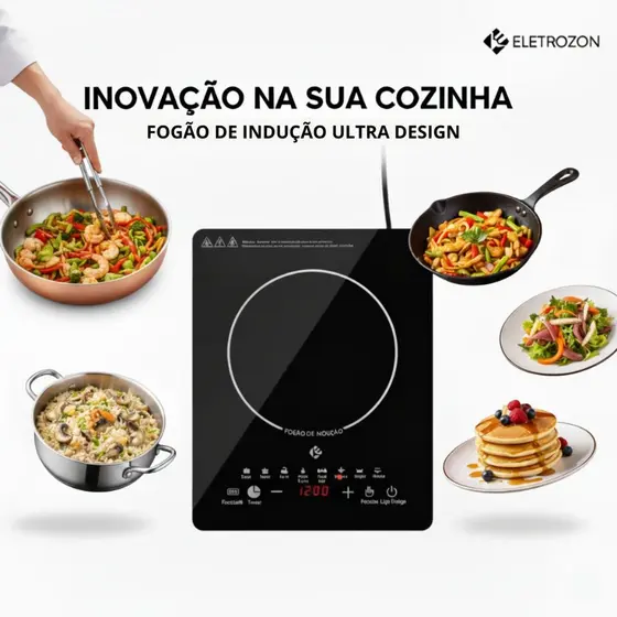 Fogão de Indução 1 Boca Tecnologia Avançada