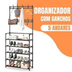 Organizador De Roupa Arara Cabideiro Sapateira Multiuso Com Gancho - Epsilon