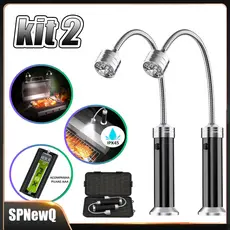 kit 2 Peças Churrasqueira Magnética Exterior Para Churrasco Luzes De Grelhado Led Ajustável 360 Graus