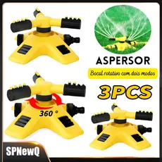 3PCS Aspersor Automático Rotativo 360 Graus para Irrigação De Vilas Jardins E Gramados Conectado Em Série