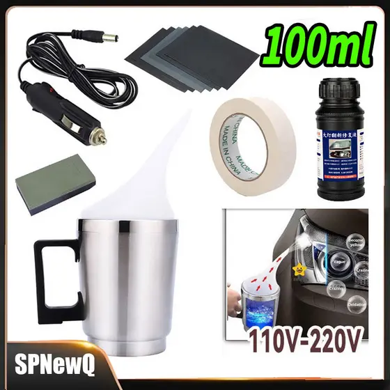 Kit 100ml polímero Farol Copo Original Para Polimento A Vapor De Faróis Com Polímero