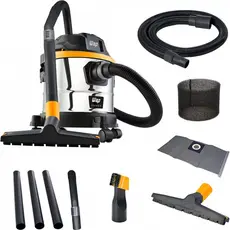 WAP Aspirador de Pó e Água GTW INOX 15, Compacto, 14,8 Litros, com Filtro Lavável, 146mbar 1700W