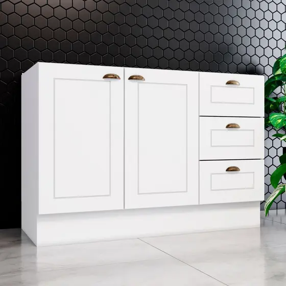 Balcão Sem Tampo 2 Portas Clássico Americana Henn 120cm
