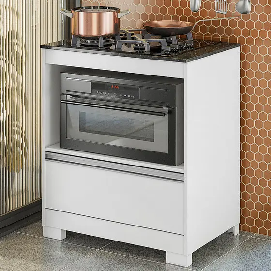 Balcão para Cooktop 4 Bocas com Gavetão Notável Móveis