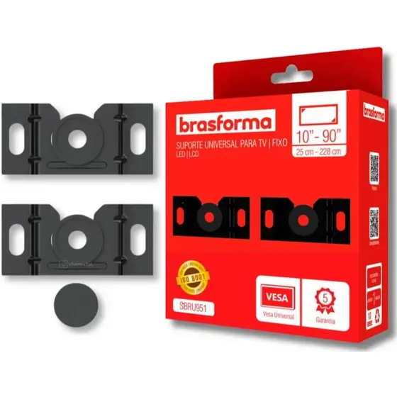 Suporte Fixo Parede até 90 Polegadas Brasforma Sbru951